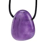 JENCVNL Edelstein Anhänger Tropfenanhänger Amethyst Tropfen Anhänger Grüner Aventurin Tropfen Anhängers mit Wachs Seil Edelsteinanhänger Für Kette (Amethyst)