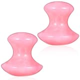 AOZUO 2 Stück Pilzform Gua Sha Stein,Rosa Pilz Form Guasha Stein,Massage Werkzeug Massagewerkzeug für Gesicht Augen Hals Falten Entfernen SPA Entspannende