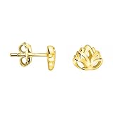 SOFIA MILANI - Damen Ohrringe 925 Silber - vergoldet/golden - Lotus Blume Ohrstecker - E2964