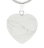 Lebensquelle Plus Herzanhänger Magnesit | Edelstein Anhänger 2x2 cm | Herz mit Öse