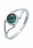 mantraroma Ring 925 Silber Damen Malachit Edelstein grün schlicht modern