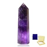 AWARDSEN 2' Amethyst Kristallstab, Einpunkt Sechseckiger Stabkristall, Bergkristall Stein Heilkristall-Stab Natürlicher Edelstein für Wicca-Bedarf, Reiki Heilung und Energieaufladung
