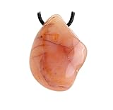 Budawi® Aprikosenachat Trommelstein Anhänger Kettenanhänger mit Lederband