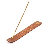 Myga Räucherstäbchenhalter aus Holz – handgefertigter Stabbrenner aus natürlichem Ulmenholz – Aschefänger, ideal für Meditation, Aromatherapie und Yoga – ideal für Heimdekoration (Buddha)