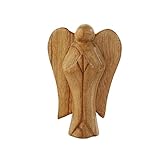 mitienda mit Liebe gemacht Engel aus Holz zum Aufstellen, Deko, Aufsteller betender Engel, Schutzengel, Holzengel