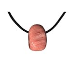 KRIO® – 1 x Edelsteinanhänger Handschmeichler in Größe M - L als Anhänger gebohrt für ein Lederband - Steinsorte - (Thulit)