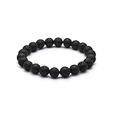 Lavastein Armband | 8 mm Lava Edelstein Armband | Spirituelle Heilkristalle | Elastische Dehnung | Geschenkidee