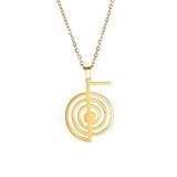 Cho Ku Rei Reiki Symbol Halskette Cho Ku Rei Energie Symbol Amulett Heilung Reiki Anhänger für Frauen Heilige Geometrie Halskette Yoga Power Spirale Meditation Schmuck (Cho Ku Rei Halskette Gold)