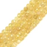 6 mm gelber Opal, facettierter Edelstein, rund, lose Perlen, Strang, 39,4–40,6 cm, DIY-Schmuckherstellung
