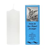 Fertige Kerze des Erzengels Michael – Ritual mit weißer Kerze zum Schutz und zur Reinigung | Esoterische Kerze zur Reinigung unserer Umwelt | handgefertigt mit Kräutern | Inklusive Anleitung und Gebet
