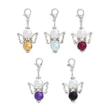 DICOSMETIC 60 Stück Engelanhänger 5 Farben Engel Charme Keychain Klein Schutzengel Anhänger Hochzeit Taufe Anhänger Perlenengel Konfirmation Engel Flügel Charme für DIY Hochzeit Basteln