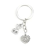 Schlüsselanhänger Personalisiert Aus Edelstahl Mit Diamant-Herz Und Diamant-Rabbit Anhänger, Geschenke Für Frauen, Geburtstagsgeschenk Für Mama, Guter Freundin Und Kolleginnen, Geschenk Freundin