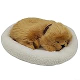 Sandyseptember Schlafender Plüsch-Ornament, gemütlicher atmender Hund, Stofftier, weicher Begleiter für Heimdekoration und pädagogischen Spaß (DogA)
