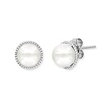 Engelsrufer Damen Ohrringe Ohrstecker aus Sterling Silber mit jeweils einer Muschelkernperle - Steckverschluss - nickelfrei - 10mm