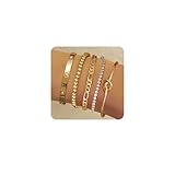 LOLIAS 5 Stück Armband Damen Gold 14 Karat Echtgold Armkette Manschetten Armband Hypoallergen Goldperlen CZ Tennis Armband Kette Stapelarmbänder Schmuck Gold Für Damen ASIN: B0D5D4LWXL
