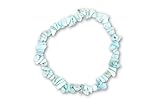 Taddart Minerals – Hellblaues Splitter Armband aus dem natürlichen Edelstein Larimar auf elastischem Nylonfaden aufgezogen - handgefertigt