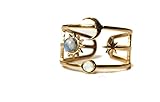 Himmlischer Ring mit Sonne Mond und Sterne/Mondstein Ring Gold/Opal Astrologie schmuck/Himmelskörper ring/Geschenk für sie
