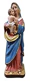 Kaltner Präsente Geschenkidee: Skulptur Mutter Gottes mit Jesukind 20,5 cm Madonna Maria mit Jesus Kind - Handgemalte Marienfigur auf Sockel - Hochwertiger Kunstguss aus Resin – Dekoration