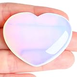 AWARDSEN 45 mm Groß Opal Herz Kristalle Edelsteine Geschenke für Frauen, Reiki Heilsteine Handschmeichler Stein für Valentinstag, Geburtstage, Jahrestag, Muttertag und Thanksgiving Tag