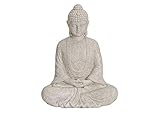 Buddha-Figur sitzend, 23cm in Beige | Deko-Artikel für Wohnung, Haus & Garten | Buddha-Skulptur, Wohnaccessoire ideal als Geschenk | Wetterfeste Buddha-Statue Feng Shui Dekoration | Garten-Figur