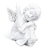 Cherubs Angels Figur, Deko Engel Figur, Kleine Schlafende Engelsstatuen Entzückende Engelsskulptur, Grabengel Sitzend Schlafend Für Indoor Outdoor Home Garden Dekoration 5.5cmx 6cm