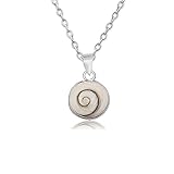EYS JEWELRY® Damen-Halskette 40 cm Kreis rund 16 x 13 mm Shiva Auge Muschel 925 Sterling Silber weiß im Etui Damenkette Anhänger