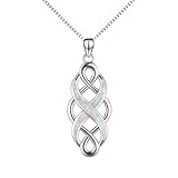 YFN Celtic Knot Halskette Erstellt Opal Anhänger Sterling Silber Infinity Love Schmuck (Weiße Opal-Halskette)