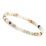 Unique Gems Perlenarmband Edelstein Damen Armband echter Amazonit Ø 4mm Chakra Perlen Buddha Schutzarmband