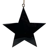 Dadeldo Living & Lifestyle Stern Dekohänger Metall schwarz 15cm Weihnachtsdeko