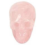 Kuuleyn Kristallschädel-Heilsteine, 5,1 cm, Kristall-Schädelkopf, handgeschnitzt, poliert, Schnitzerei, Totenkopf-Statue, Ornamente für Meditation und Entspannung (Rosenkristall)
