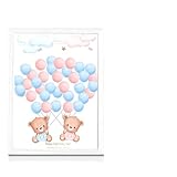 Ceeyoll 1 Poster zur Bekanntgabe des Geschlechts des Babys, Vorhersage des Geschlechts des Babys, 1 Abstimmungsposter, 36 Aufkleber, geeignet für die Babyparty zur Bekanntgabe des Geschlechts