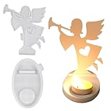 Ovaletta Silikonform Engel, Silikonformen Gießformen Engel, Gießformen Silikon Ostern, Gießform Ostern, Gipsformen zum Gießen, zum Ausgießen mit Kreativ- Beton, Raysin-Gießpulver, Wachs