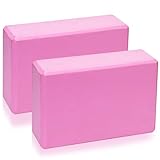 Yoga Block 2er Set, Eva Schaumstoff Yogablock, Hochdichter Yogablöcke, rutschfest Core Balance Pilates Blocks für Damen Herren Erwachsene Meditation Klötze(Rosa, 23 x 8 x 15 cm)