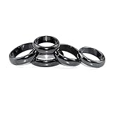 Yeehliny Hämatitringe, 5pcs Ring aus Hämatit 6mm Hematite Rings Steinring Negative Energy Black Hematite Basic Ring Band,Hematite Ring for Unisex,anxiety Relief Gift for Men and Women (Arc19mm)