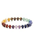 GEHECRST 7 Chakra Armband Edelstein Armbänder Natürliche Chakra Steine Yoga Armband Healing Reiki Energietherapie Glückbringen Edelstein für Damen Herren (Stil 4)