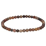 Lebensquelle Plus Mini Kugelarmband | 4-5mm | Hochwertiges Edelsteinarmband (Versteinertes Holz)