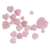 GRIRIW Rosenquarz Herz Anhänger Natürlicher Herz 25x25x12mm Heilstein Für Kristallheilkunde Und Home Decor Polierter Edelstein Für Wohlbefinden Und Energiearbeit
