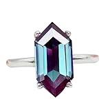 Natürlicher Alexandrit-Ring, Edelstein, handgefertigter Ring, massiver 925er-Sterlingsilber-Ring, eleganter, einfacher Ring, langer Alexandrit-Ring, Geburtstagsgeschenk für Frauen und Teenager-Mädchen