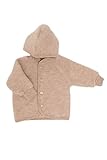 Engel Baby Jacke mit Kapuze Wollfleece (Sand Melange,50-56)