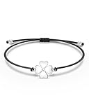 KGDUYC Vierblättriges Kleeblatt Glücksbringer Armband Armband Glücksarmband Kleeblatt Armkette Freundschaftsarmband für Mutmacher Prüfung Operation