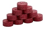 10 Stearin Teelichter durchgefärbt Ø 38mm - Marmorierte Teelichtkerzen mit rückstandsfreiem Abbrand, 2h Brenndauer, rußarm, geruchsneutral, aus 100% reinen nachwachsenden Rohstoffen, Farbe:Dunkelrot