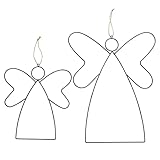 Seaside No.64 - Dekoanhänger Metallfiguren Engel 2er-Set - für Fenster Türen Wände - Weihnachten Weihnachtsdeko Dekoration Winterzeit - hängend schwarz matt modern - zum Umwickeln Basteln (2er-Set)