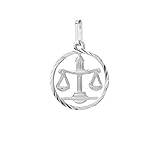NKlaus Waage Sternzeichen 925er Sterlingsilber 15mm Kettenanhänger Horoskop Zodiak 9167