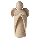 4betterdays.com Klassischer Schutzengel aus Zirbenholz - Handwerk aus Südtirol/Riecht nach Zirbe/Höhe 9cm / Engel Figur, Taufgeschenke, Zirbenholz Engel, Schutzengel aus Holz