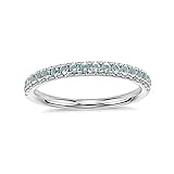 Erstellt Edelstein Runde facettierte Blautopas Cz Ringe – 925 Sterling Silber Himmelblau Blauer Topas Cz Edelsteinringe – schönes Schmuckgeschenk zur Verlobung