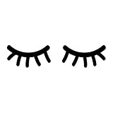 timalo® Wandtattoo fürs Kinderzimmer Motiv Sleepy Eyes schlafende Augen Wimpern Aufkleber Auto | 75024-schwarz-29x15