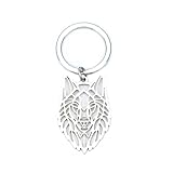 MUCOOS Wolfsförmiger Herren Schlüsselanhänger, Modischer Auto Schlüsselanhänger, Geeignet Für Frauen, Personalisiertes Geschenk Für Freunde, Schutzengel-Glücksbringer