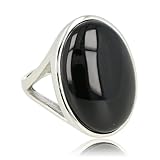 Silberner Statement-Ring mit Onyx-Edelstein- Statement-Ring für Damen mit echtem Edelstein – zum Strahlen – ein echter Hingucker – erhältlich in Silber und Gold und verschiedenen Edelsteinen