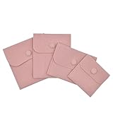 4 Stück schmucktasche für reisen，schmuckaufbewahrung reise，reise schmuckkästchen，Geeignet zur Aufbewahrung von Ringen, Ohrringen, Halsketten und Uhren während der Reise, hellrosa，kleine geschenke für