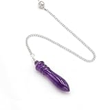 YOPI Natürliches Achat-Kugelpendel – Amethyst-Pharaonenzepter-Anhänger for Wahrsagerei und spirituelle Heilung(Amethyst)